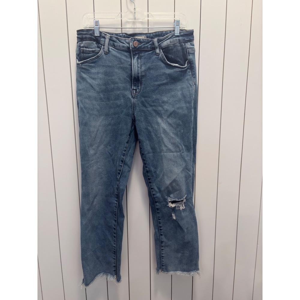 Altar'd‎ State Straight Jeans Womens 31 Blue Distressed Frayed Boho Streetwear